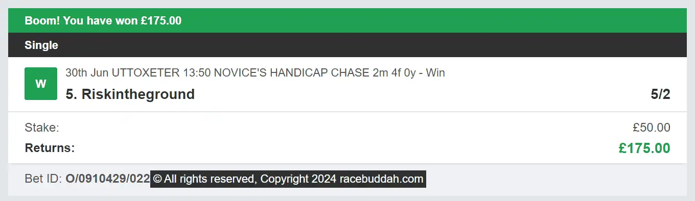 Race Buddah - Winner - 1 - 2024-06-30