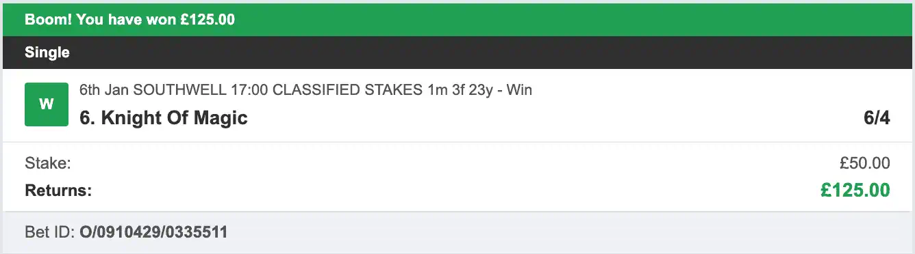 Race Buddah - Winner - 1 - 2026-01-06